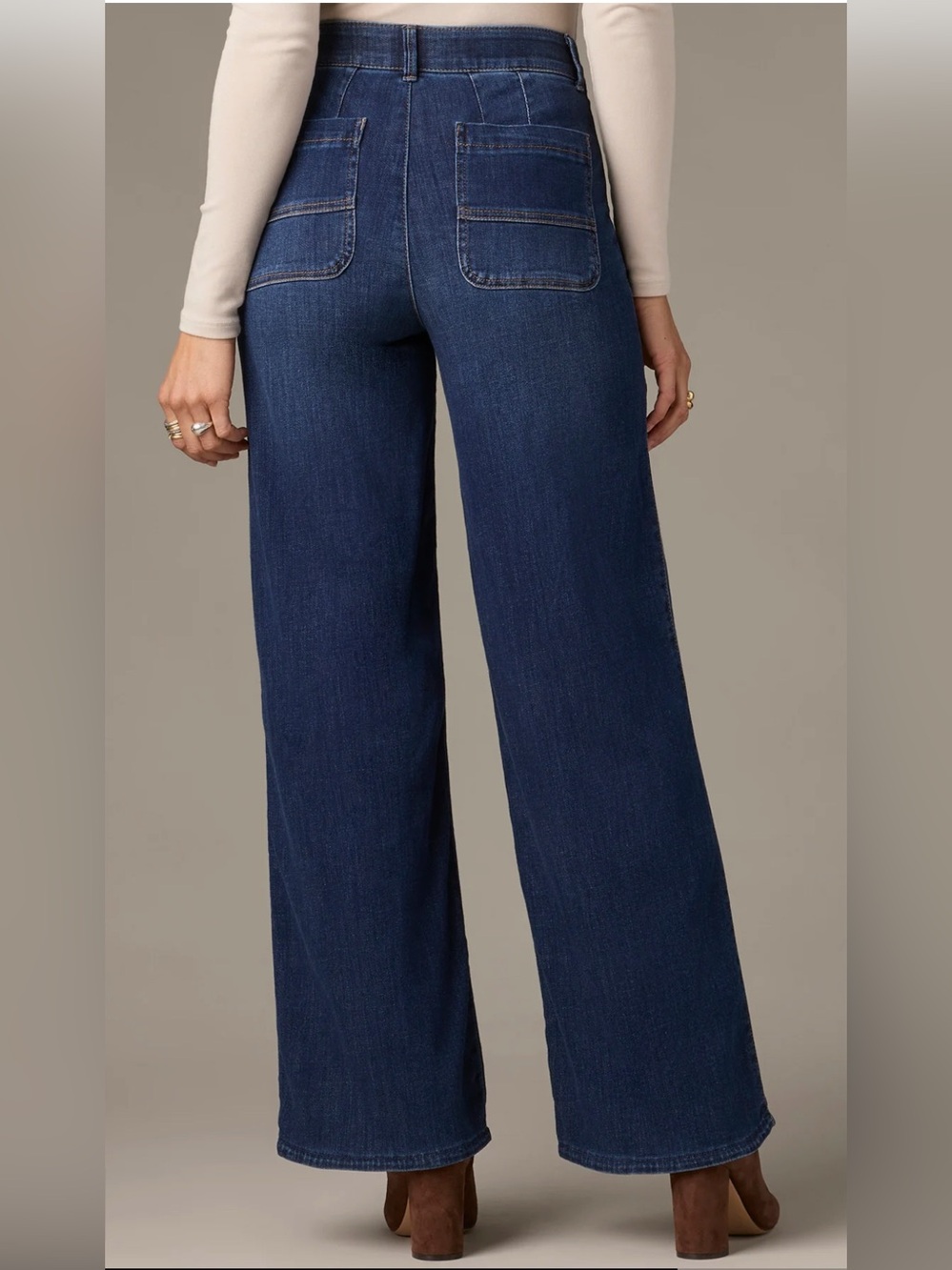 NWT Wit & Wisdom Whitney Skyrise Wide-Leg Women's Jeans-Dark Blue Size 6